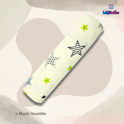 Premium Organic Muslin Cotton Swaddle Single New Star Desgine