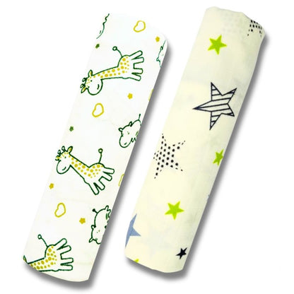 Lazytoddler Muslin Swaddle Printed Design (Yellow Camel , New Star)  Set of 2