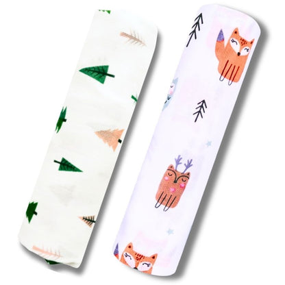 Lazytoddler Muslin Swaddle Printed Design (Teddy & New Star ) Set of 2