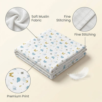 LazyToddler Premium Muslin Baby Swaddle Set of 3 | Multi-Print Design Blankets