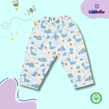 Premium Muslin Western Collar Co-ord Set (Blue Dino)  Full Shirt & Pant (Copy)