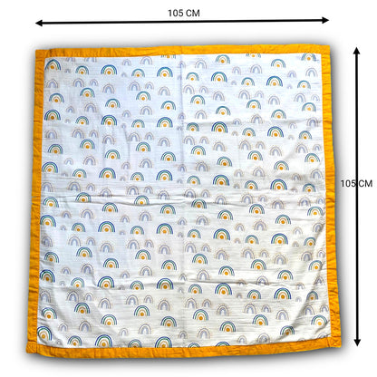Muslin Quilt - 6 layers of of Incredibly Muslin Softness Great for Toddler and Young Child - Rainbow Design