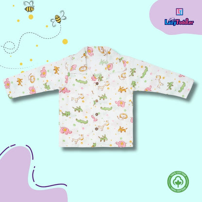 Premium Muslin Western Collar Co-ord Set (Lion)  Full Shirt & Pant