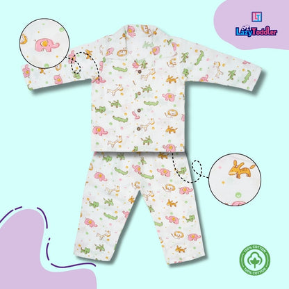 Premium Muslin Western Collar Co-ord Set (Lion)  Full Shirt & Pant