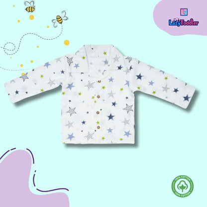 Premium Muslin Western Collar Co-ord Set (Star)  Full Shirt & Pant