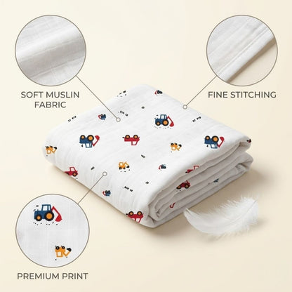 LazyToddler Premium Muslin Baby Swaddle Set of 3 | Multi-Print Design Blankets