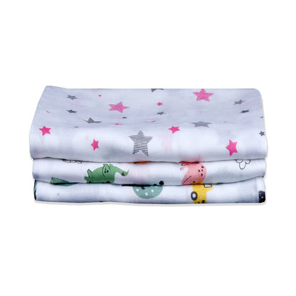 Baby Swaddle Blankets Muslin Swaddle Set Soft and Breathable Swaddles Newborn Essentials Gender-Neutral Swaddle Wrap lazytoddler.com