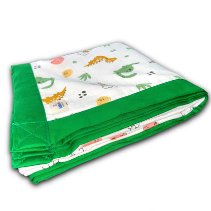 Muslin Quilt - 6 layers of of Incredibly Muslin Softness Great for Toddler and Young Child - Dino Design