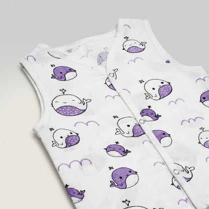 Premium Muslin Printed Push-Button Jhabla Pack of 2 - Mix Print
