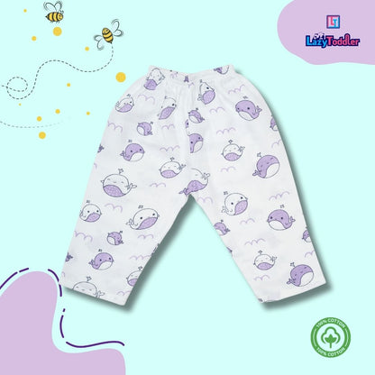 Premium Muslin Chinese Collar Co-ord Set Full Shirt & Pant (Whale)