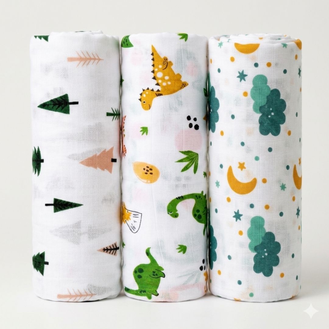 muslin swaddle se tree dino cloud