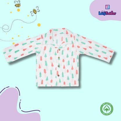 Premium Muslin Western Collar Co-ord Set (X-Mas)  Full Shirt & Pant