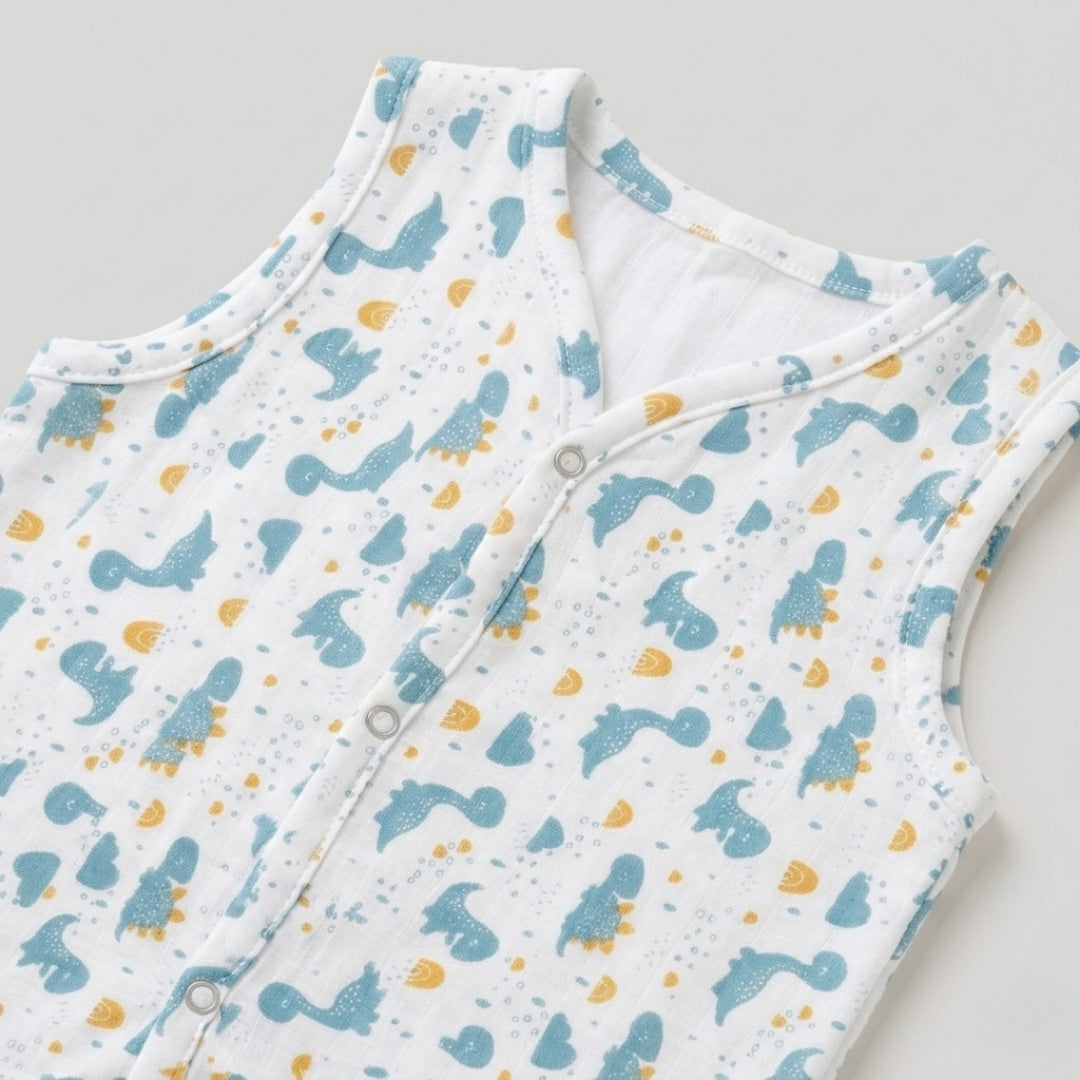 Premium Muslin Printed Push-Button Jhabla Pack of 2 - Mix Print