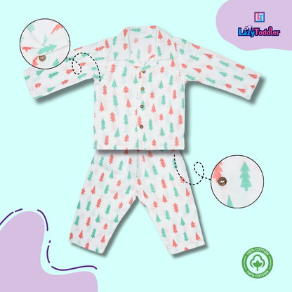 Premium Muslin Western Collar Co-ord Set (X-Mas)  Full Shirt & Pant