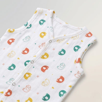 Premium Muslin Printed Push-Button Jhabla Pack of 2 - Mix Print