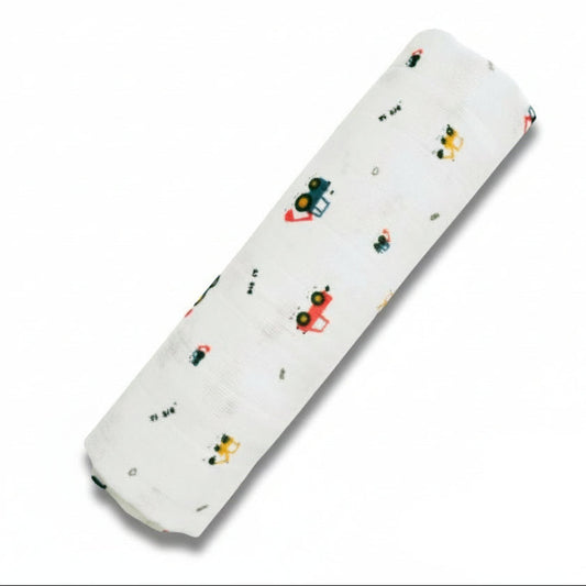 Premium Organic Muslin Cotton Swaddle Single Crane Desgine