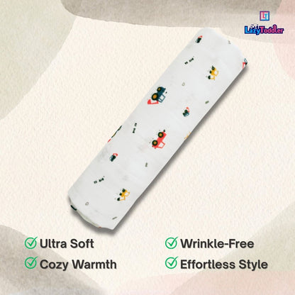 Premium Organic Muslin Cotton Swaddle Single Crane Desgine