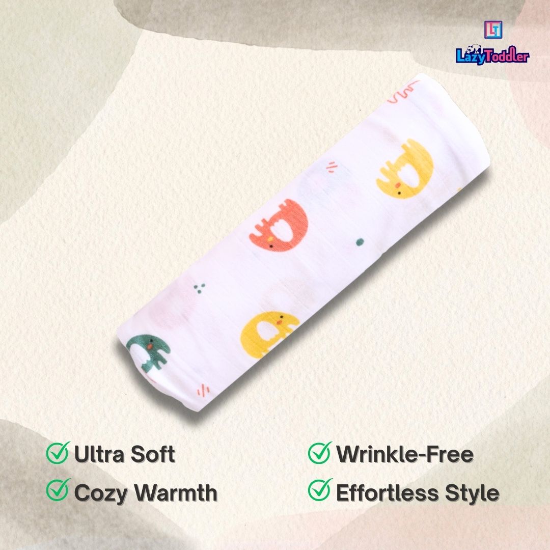 Premium Organic Muslin Cotton Swaddle Single Elephant Desgine