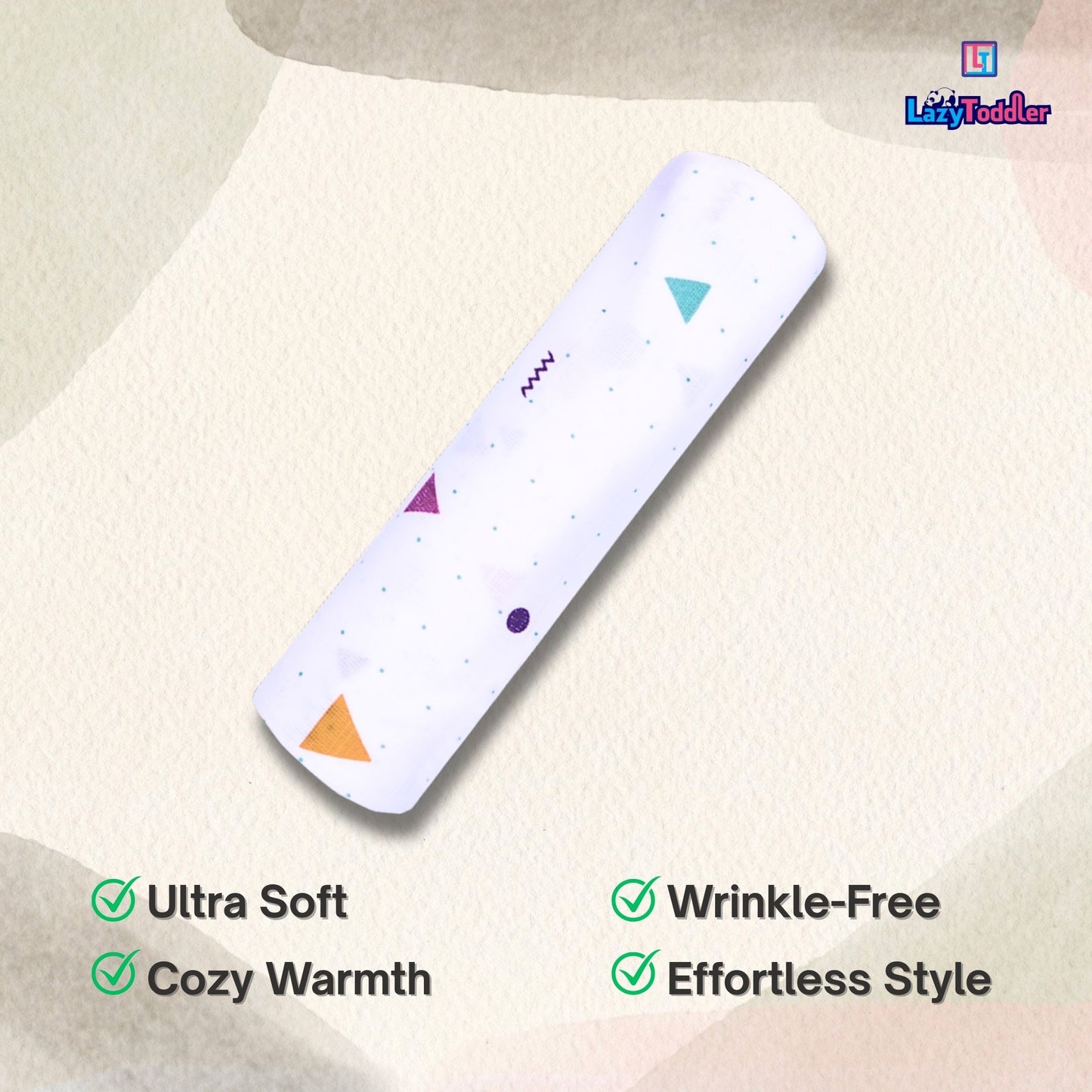 Premium Organic Muslin Cotton Swaddle Single Triangle Desgine