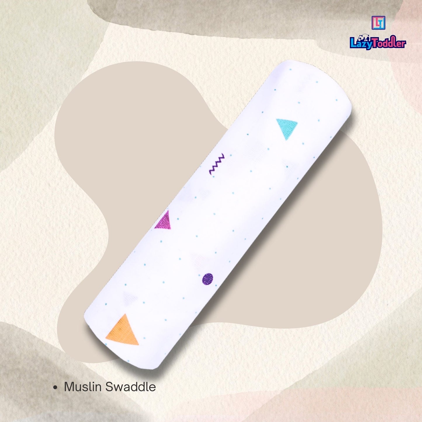 Premium Organic Muslin Cotton Swaddle Single Triangle Desgine