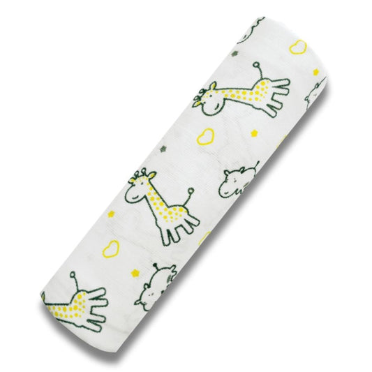 Premium Organic Muslin Cotton Swaddle Single Yellow Camel Desgine