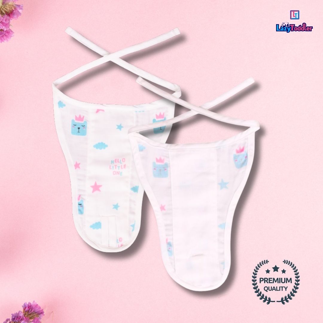 Lazytoddler Muslin Padding Nappy (Home,Teddy,Alphabet)-Pack of 3