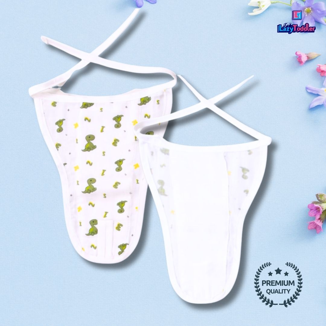 Lazytoddler Muslin Padding Nappy (Dino) – Pack of 5