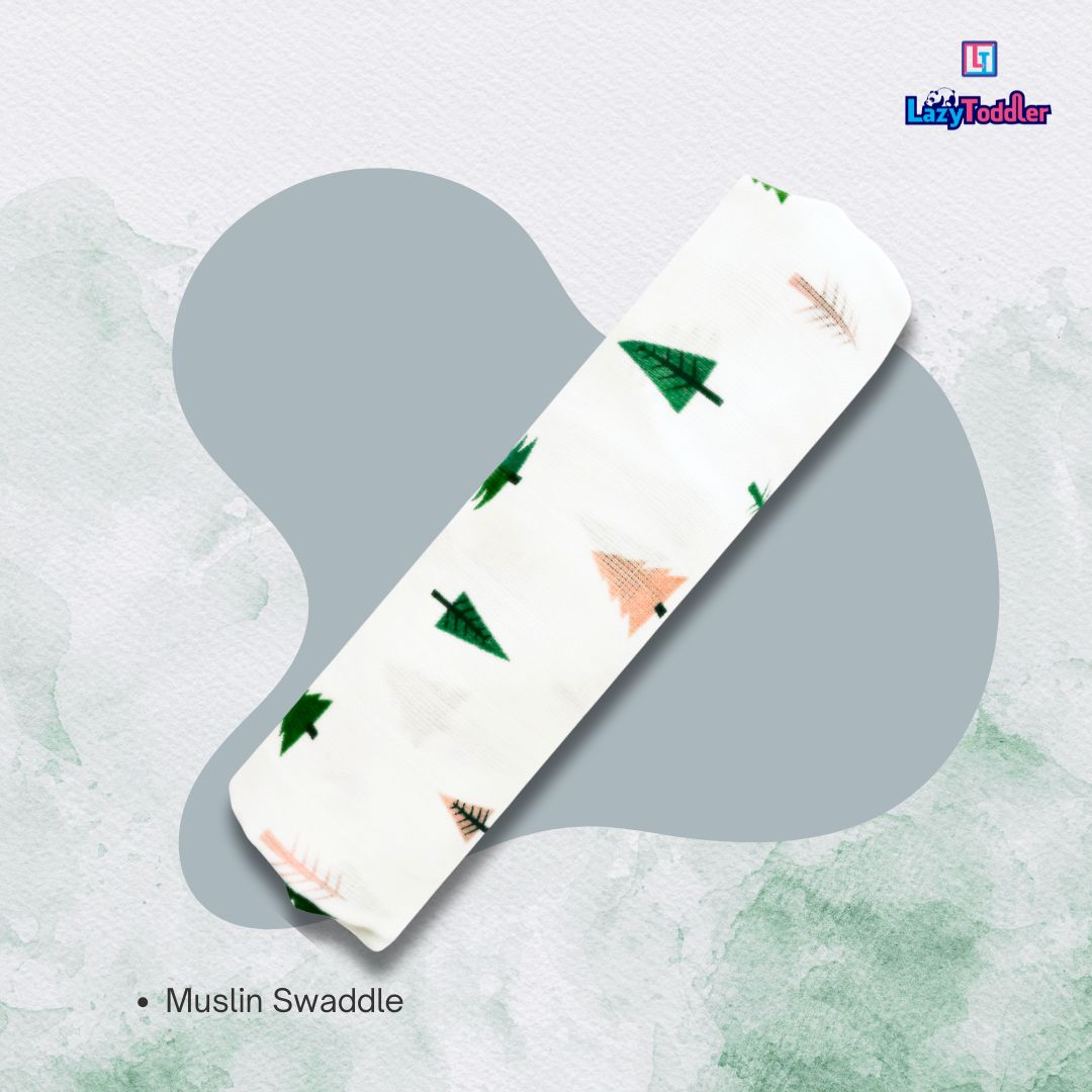 Lazytoddler Muslin Swaddle 100x115 cm Printed Design – Tree