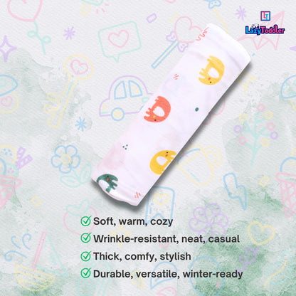Lazytoddler Muslin Swaddle 100x115 cm Printed Design – Elephant