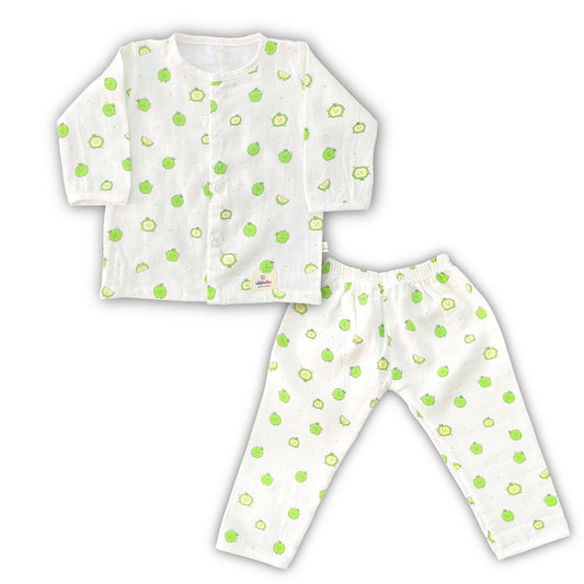 Green Apple Design Pant and Shirt Set for Babies