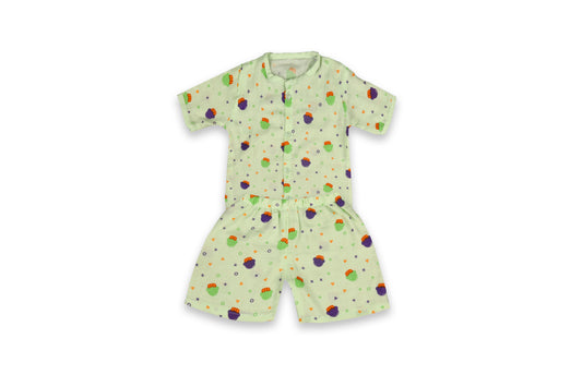 Ice-Cream Design Half Shirt and Short Set for Babies