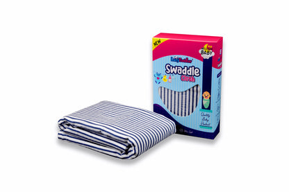 Serene Stripes - Blue Lines Flannel Swaddle Blanket