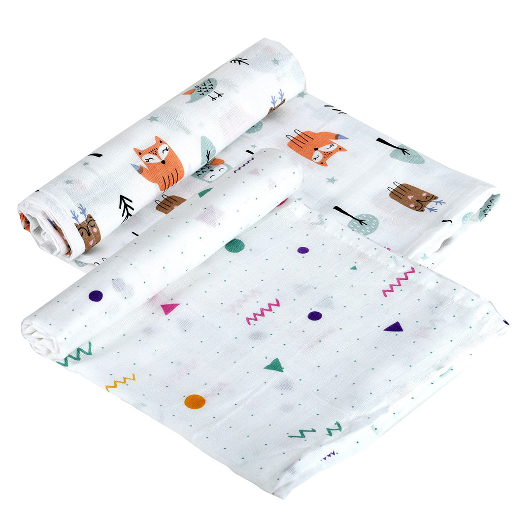 Super soft baby blankets 100% cotton swaddles Cozy infant wraps Gentle baby swaddle cloths Dual pack muslin blankets lazytoddler.com