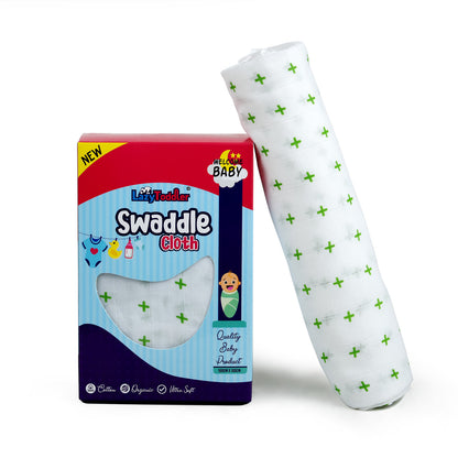 Muslin Essential Swaddle Wrap Single – Green Plus