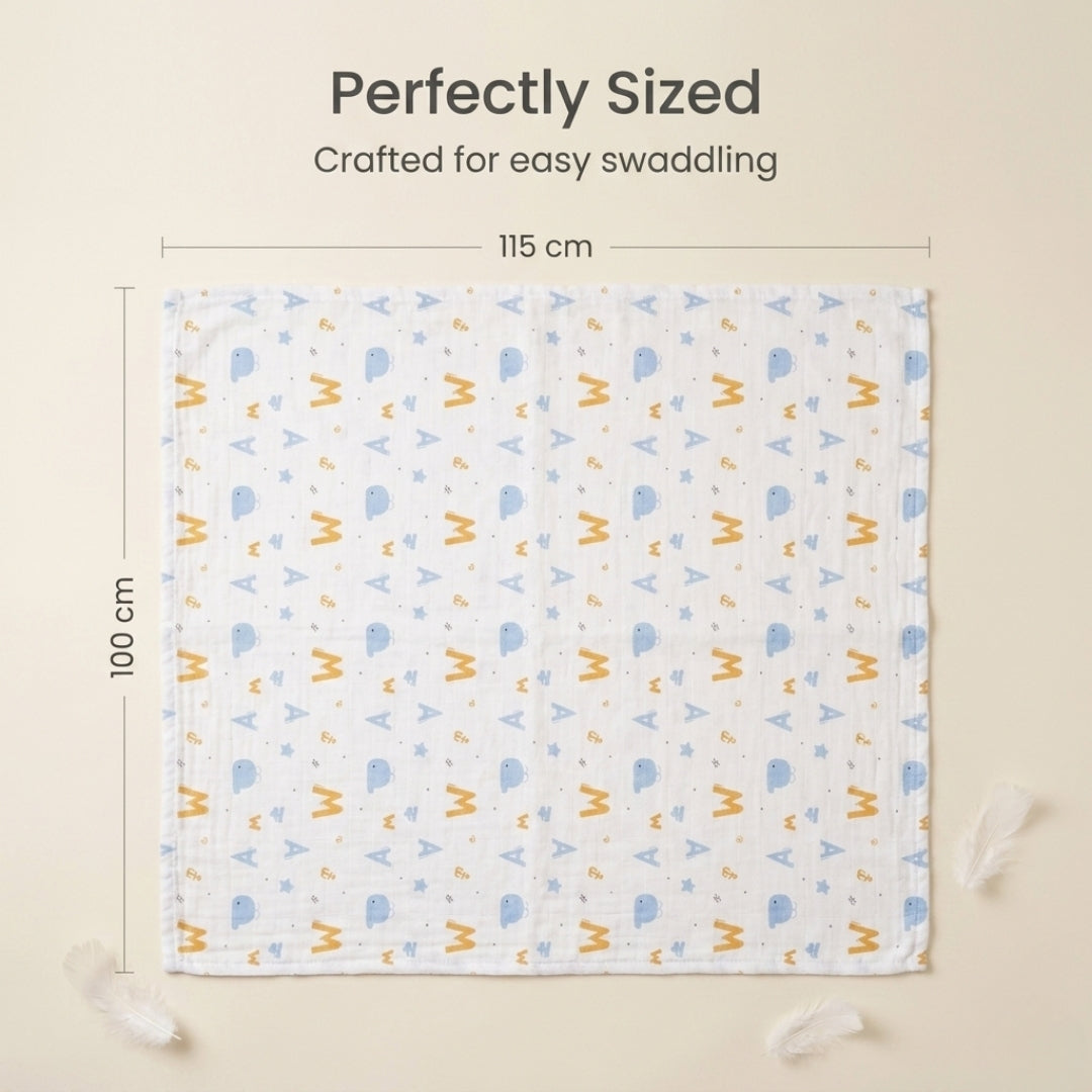 muslin swaddle alphabet Design