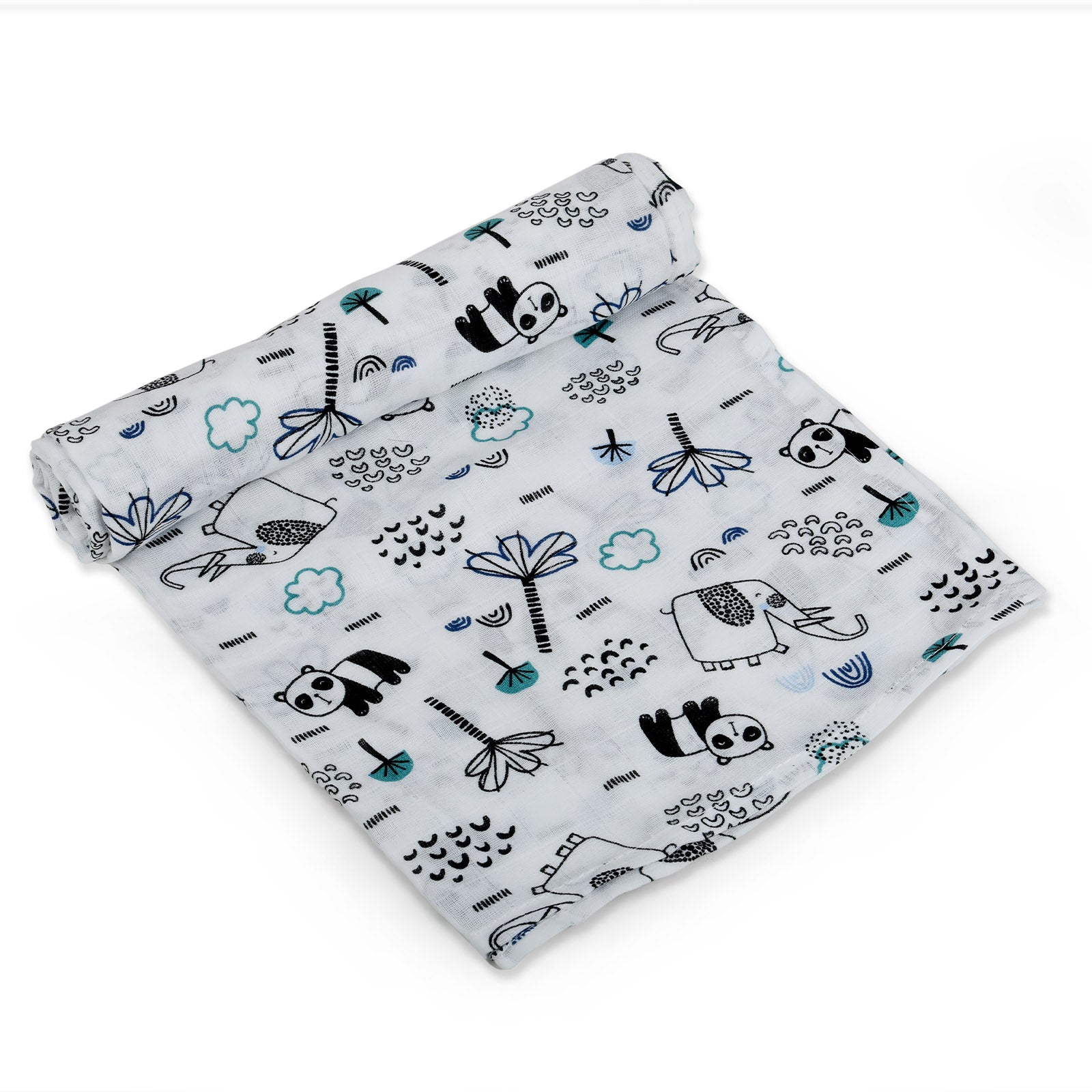 swaddle muslin clothe,100% cotton, wrapping clothe for newborn baby, super soft clothes for new born babies, design of cute panda on swaddle for babies