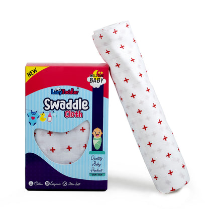 Muslin Essential Swaddle Wrap Single – Red Plus