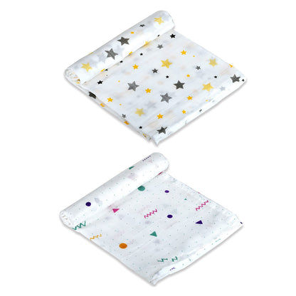 Cotton comfort for infants Baby sleep essentials Twin-pack muslin cloths Luxe swaddle blanket pair lazytoddler.com